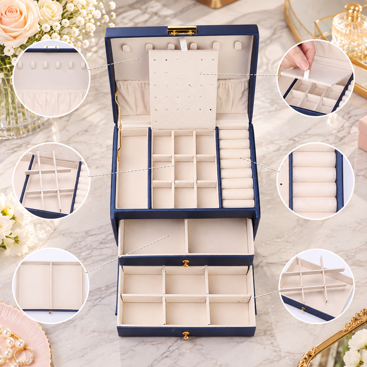 Noble 3-Layer Jewelry Box